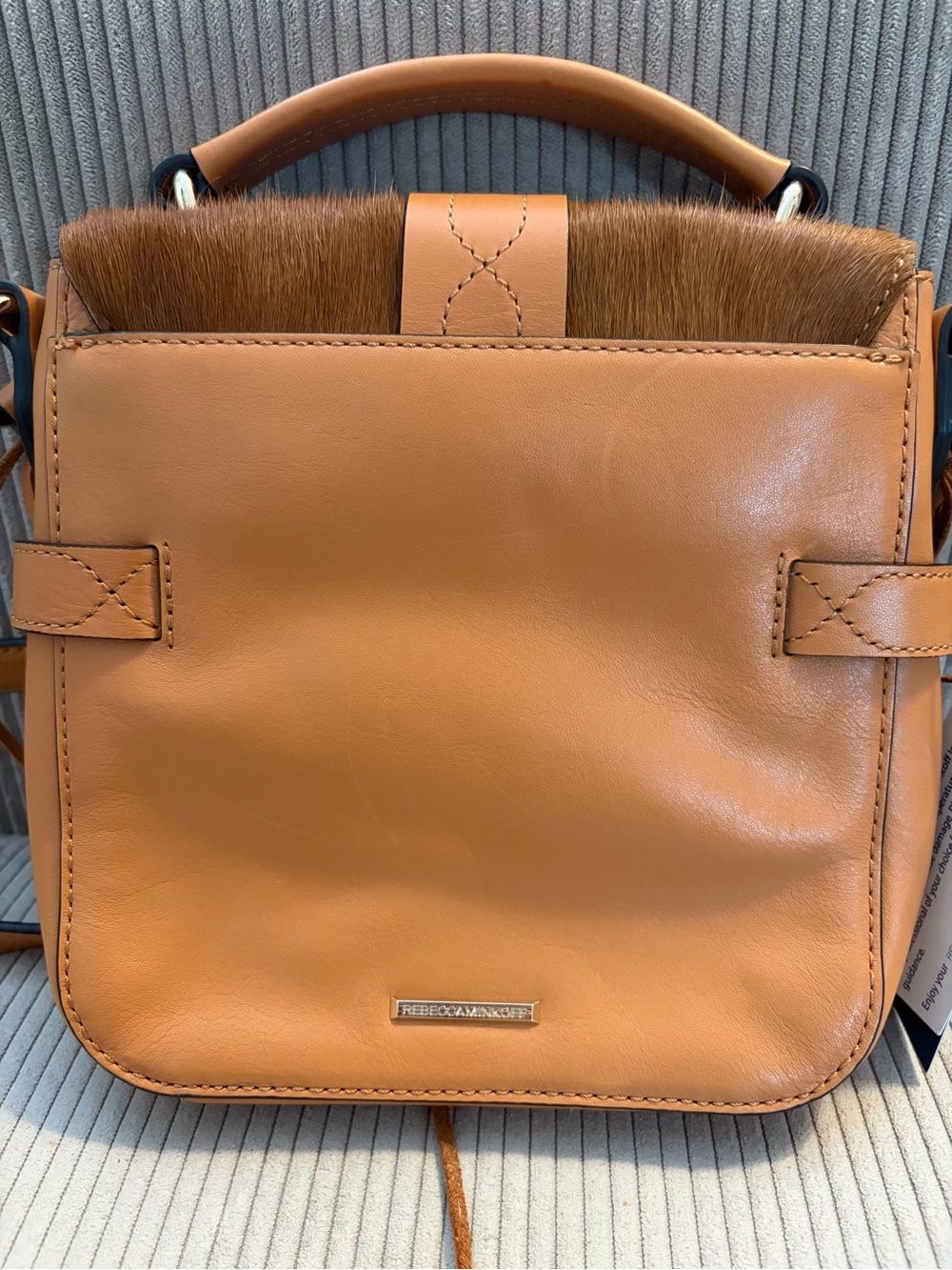 Rebecca Minkoff Tan & White Haircalf Ring-Front Satchel - Picture 2 of 5